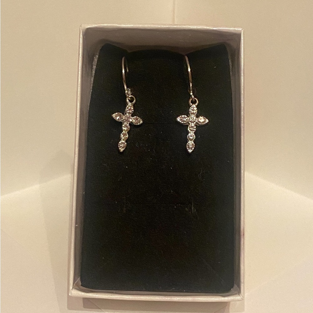 Cross dangle earrings